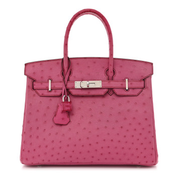 HERMES Ostrich Birkin 30 Fuchsia