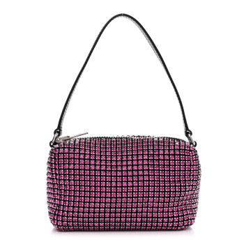 ALEXANDER WANG Mesh Crystal Rhinestone Mini Heiress Pouch Pink