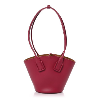 BOTTEGA VENETA Calfskin Small Basket Tote Amaranto