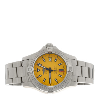 BREITLING Stainless Steel 45mm Avenger II Seawolf Automatic Watch Yellow A17319