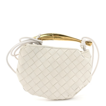 BOTTEGA VENETA Nappa Intrecciato Mini Sardine Bag Chalk