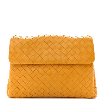 BOTTEGA VENETA Nappa Intrecciato Flap Clutch Sapphire