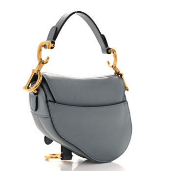 CHRISTIAN DIOR Goatskin Micro Saddle Bag Cloud Blue