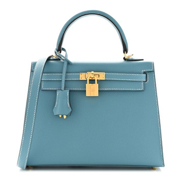 HERMES Epsom Kelly Sellier 25 New Blue Jean