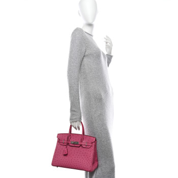 HERMES Ostrich Birkin 30 Fuchsia