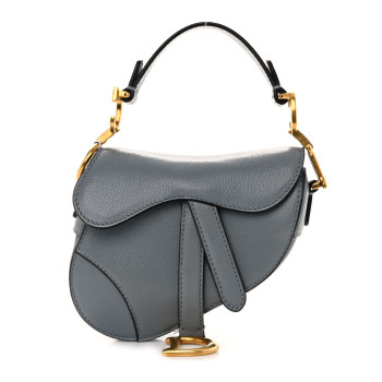 CHRISTIAN DIOR Goatskin Micro Saddle Bag Cloud Blue