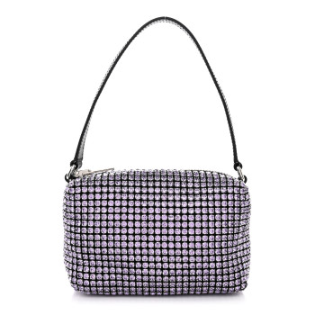 ALEXANDER WANG Mesh Crystal Rhinestone Mini Heiress Pouch Winsome Orchid