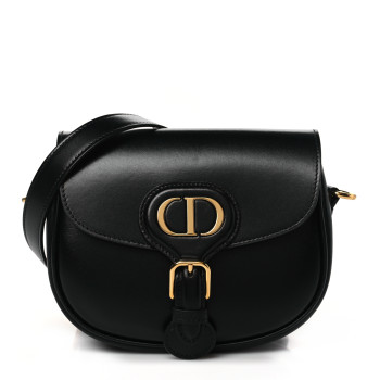 CHRISTIAN DIOR Box Calfskin Small Bobby Flap Black