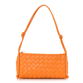 BOTTEGA VENETA Nappa Intrecciato Pouch On Strap Tangerine