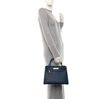 HERMES Epsom Kelly Sellier 28 Bleu De Malte