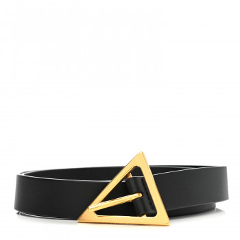 Bottega Veneta Calfskin Triangle Belt in Black