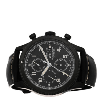 BREITLING DLC Coated Stainless Steel Calfskin 43mm Navitimer 8 Chronograph Automatic Watch Black M13314