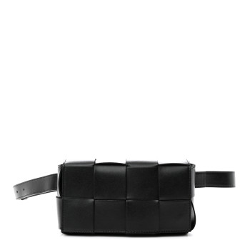 BOTTEGA VENETA Nappa Maxi Intreccio The Belt Cassette Bag Black