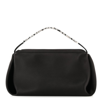 ALEXANDER WANG Satin Crystal Micro Marquess Bag Black